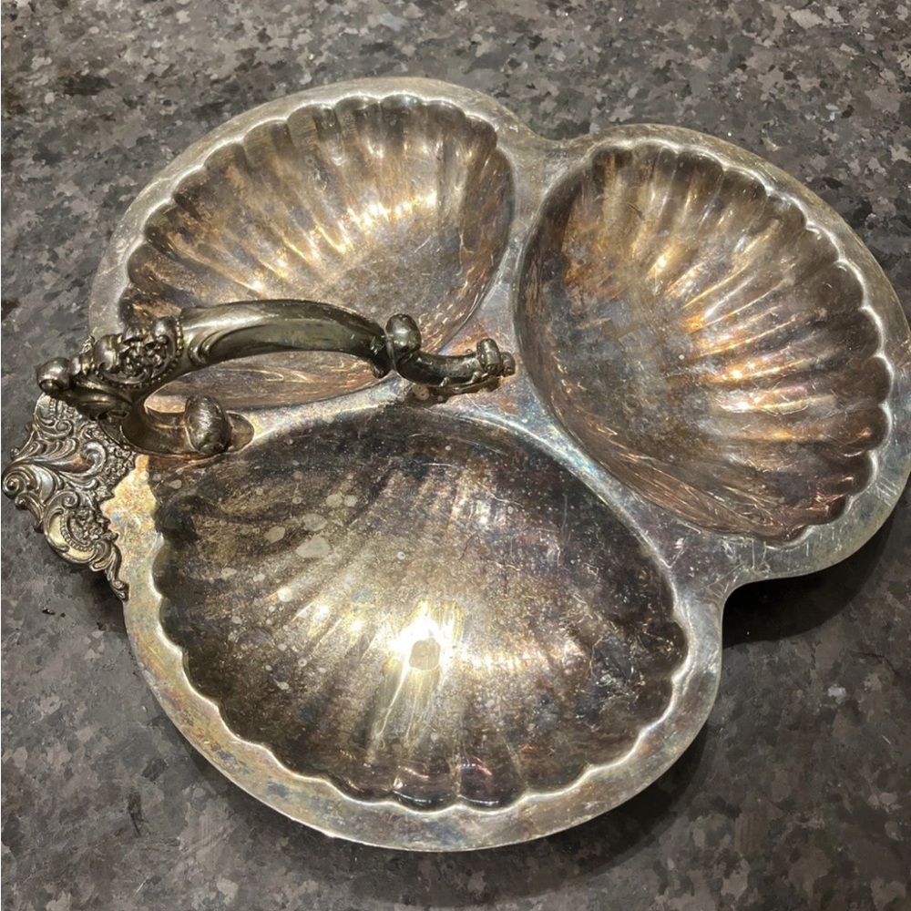 Elegant Silver Plated Shell Dish